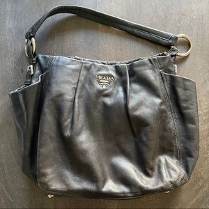 Prada Gunmetal Leather Purse